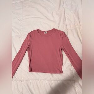 Aritzia Sunday Best Pink Cropped Longsleeve